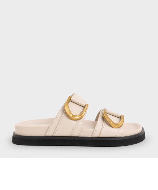 Gabine ガビーヌ バックルレザースライド