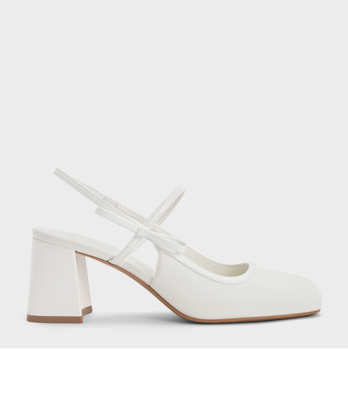 ボウ スリングバックメリージェーンパンプス
