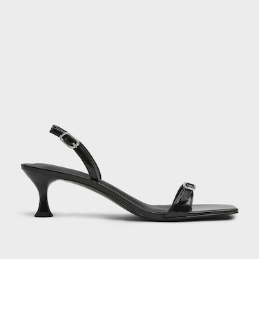 バックル スリングバックキトゥンヒール