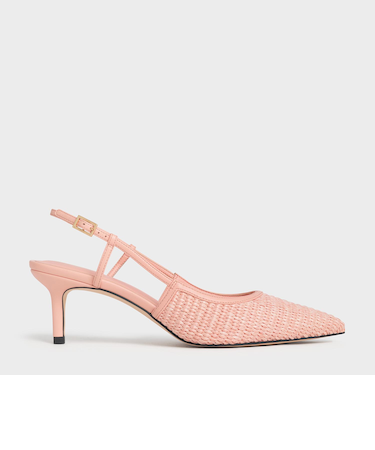 ラフィアスリングバックパンプス