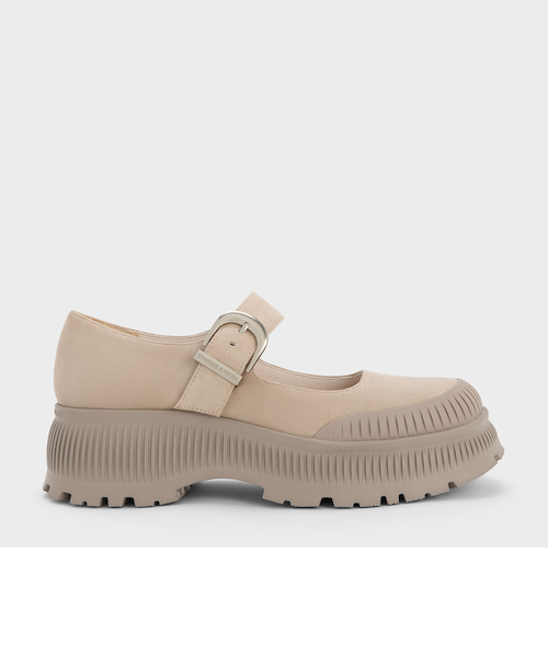 Darra ダラ フェイクスエードリジッドソールプラットフォーム