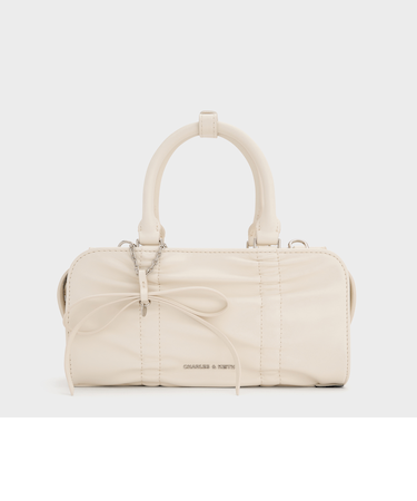 Kadee ケーディー メタリックルーシュドボウチャームボウリングバッグ