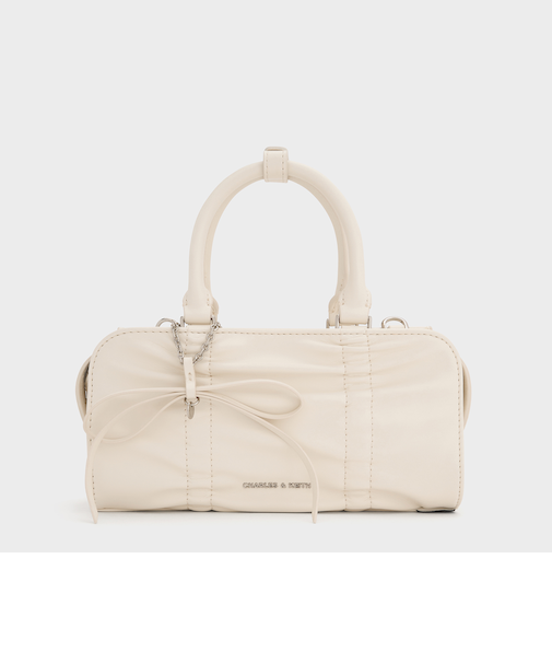 Kadee ケーディー メタリックルーシュドボウチャームボウリングバッグ