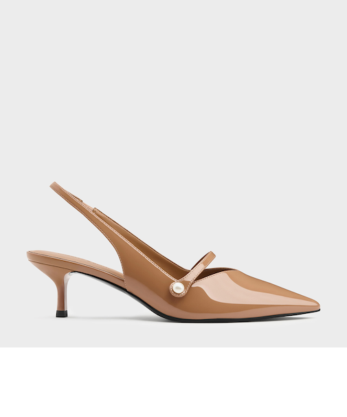 Helena ヘレナ パールスリングバックキトゥンヒール
