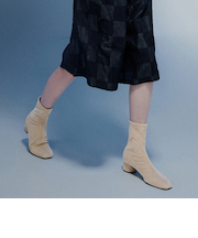 ステッチトリム ヒールアンクルブーツ