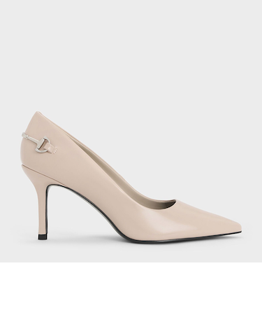 Erinna エリンナ メタリックアクセントポインテッドトゥパンプス