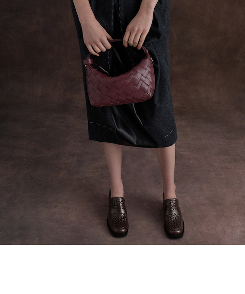 ウーブンディティール ペニーローファーブロックヒールパンプス