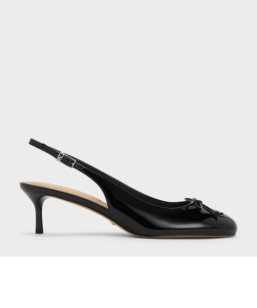 バレンシアガ　ブラック パテントレザー スリングバックシューズ バレンシアガ ブラック パテントレザー スリングバックシューズ
