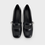 Lando ランド メタリックバックルメリージェーンパンプス