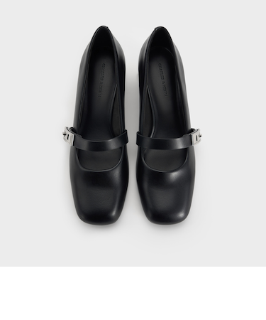 Lando ランド メタリックバックルメリージェーンパンプス