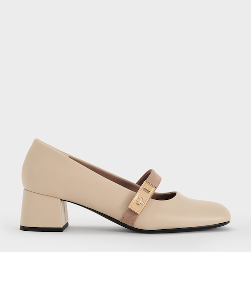 Lando ランド メタリックバックルメリージェーンパンプス
