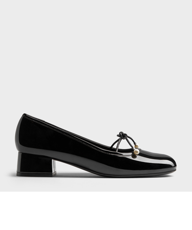 Barbara デルフィナ パールエンベリシュッドボウバレエパンプス