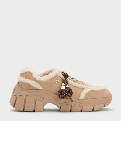 ユナ Yunna ユンナ スエード&フォーシャーリングチャンキースニーカー