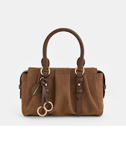 Britton ブリットン リサイクルスエードルーシュドトップハンドルトートバッグ