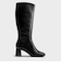 スクエアトゥ サイドジップニーハイブーツ