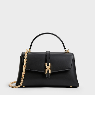 Adalyn アダリン メタリックバックル チェーンストラップ トップハンドルバッグ