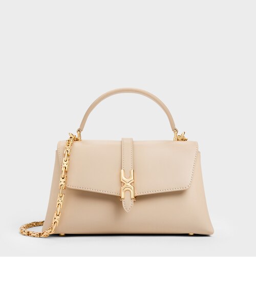 早い者勝ち CHARLES & KEITH Adalyn アダリン バッグ Adalyn アダリン メタリックバックル チェーンストラップ トップ