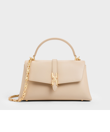 Adalyn アダリン メタリックバックル チェーンストラップ トップハンドルバッグ