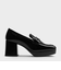 プラットフォーム ブロックヒールローファーパンプス