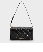 Janie ジェイニー パールエンベリッシュドキルトショルダーバッグ