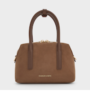 Deyna デイナ リサイクルスエードメタリックアクセントボウリングバッグ