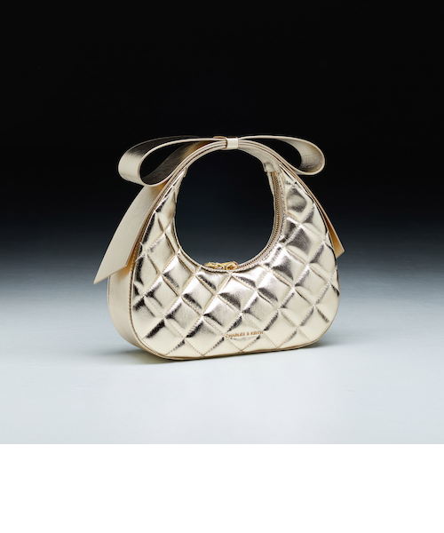 Janie ジェイニー キルトボウハンドル クレセントバッグ｜チャールズ