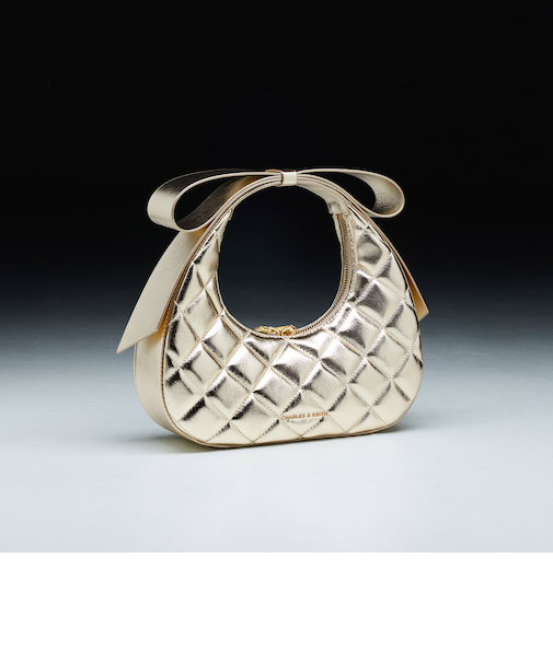 Janie ジェイニー キルトボウハンドル クレセントバッグ