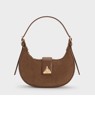 Trice トライス スエード メタリックアクセントベルトショルダーバッグ