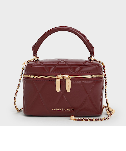 Arwen アルウェン キルトパールエンベリッシュドトップハンドルバニティバッグ Arwen アルウェン キルトパールエンベリッシュドトップハンドル