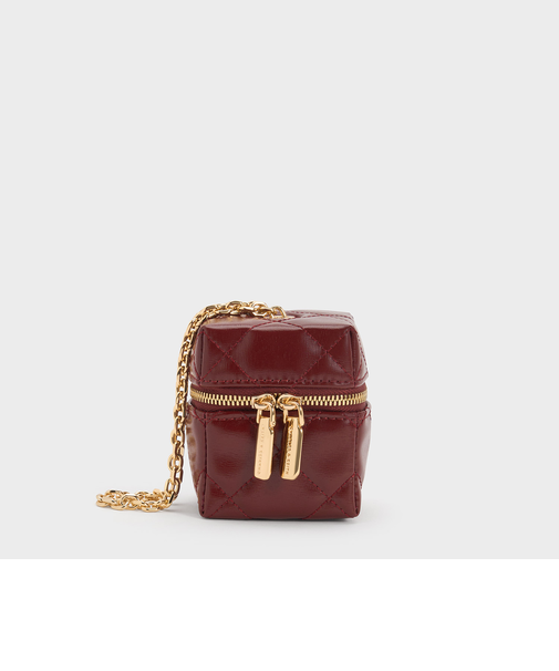 Janie マイクロジェイニー キルトチェーンハンドルボクシーポーチ