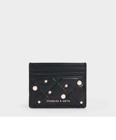 Janie ジェイニー パールエンベリッシュドキルトカードホルダー