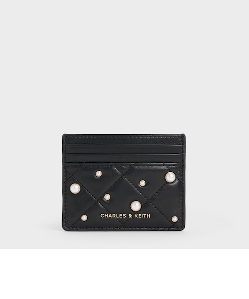 Janie ジェイニー パールエンベリッシュドキルトカードホルダー