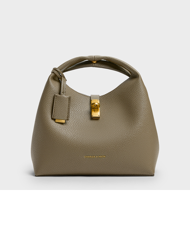 Chance チャンス メタリックアクセントバケットバッグ