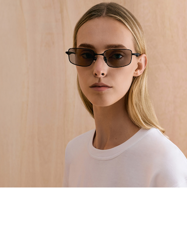 Celestia セレスティア メタルリムティンテッドレクタンギュラーサングラス