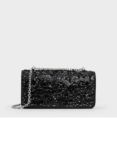 Paffuto パフート シークイン チェーンハンドルロングウォレット