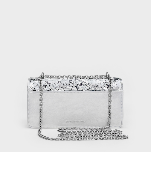 Paffuto パフート シークイン チェーンハンドルロングウォレット