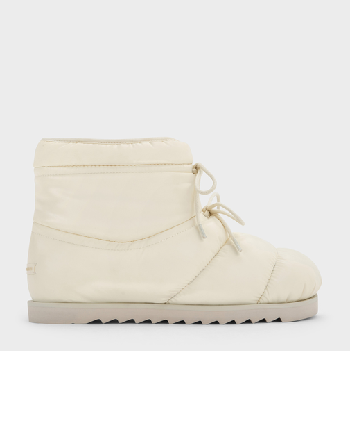 Egan イーガン ナイロンパフィーパネルド レースアップアンクルブーツ