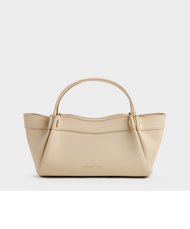 Clarice クラリス プリーツダブルハンドルトートバッグ