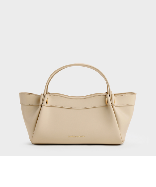 Clarice クラリス プリーツダブルハンドルトートバッグ