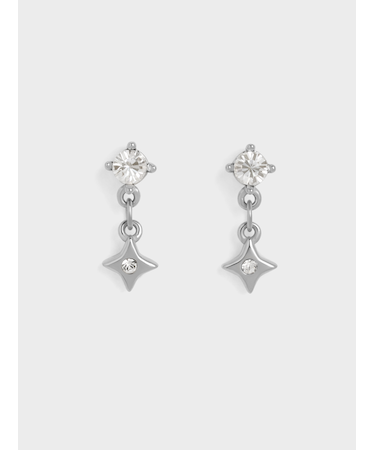 Everest エベレスト クリスタルエンベリッシュド スターダストドロップピアス