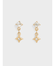 Everest エベレスト クリスタルエンベリッシュド スターダストドロップピアス