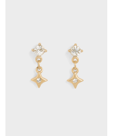 Everest エベレスト クリスタルエンベリッシュド スターダストドロップピアス