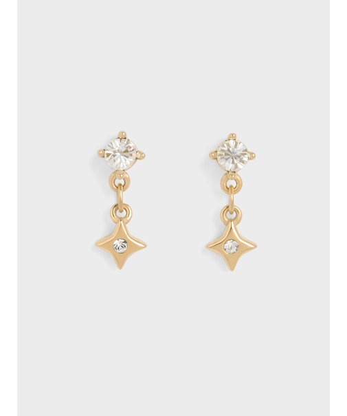 Everest エベレスト クリスタルエンベリッシュド スターダストドロップピアス