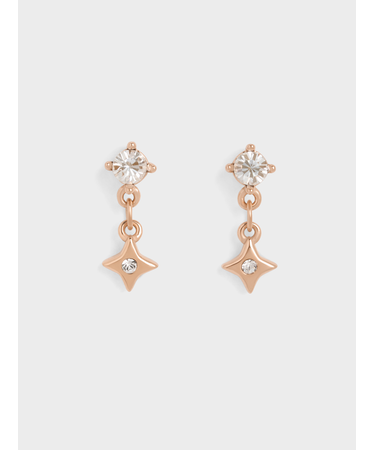 Everest エベレスト クリスタルエンベリッシュド スターダストドロップピアス