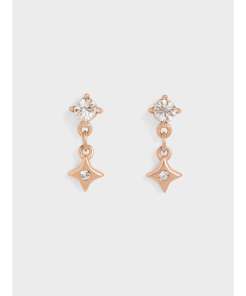 Everest エベレスト クリスタルエンベリッシュド スターダストドロップピアス