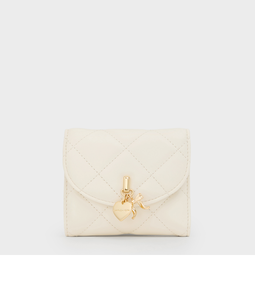 Arrietty アリエッティ キルトボウハートチャーム カバーフラップウォレット