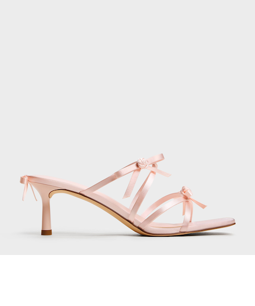Kelis ケリス ローズボウ ストラッピーヒールミュール