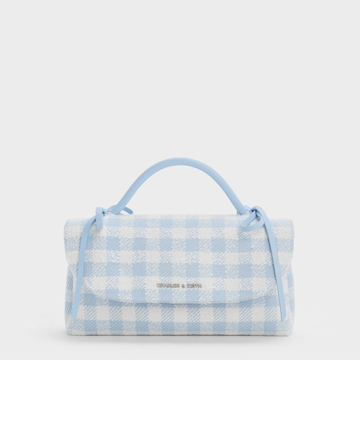 Hazel ヘーゼル ギンガムボウハンドル チェーンウォレット