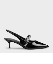 Georgie ジョージー チェーンスリングバック キトゥンヒール