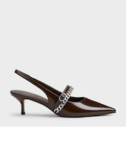 Georgie ジョージー チェーンスリングバック キトゥンヒール